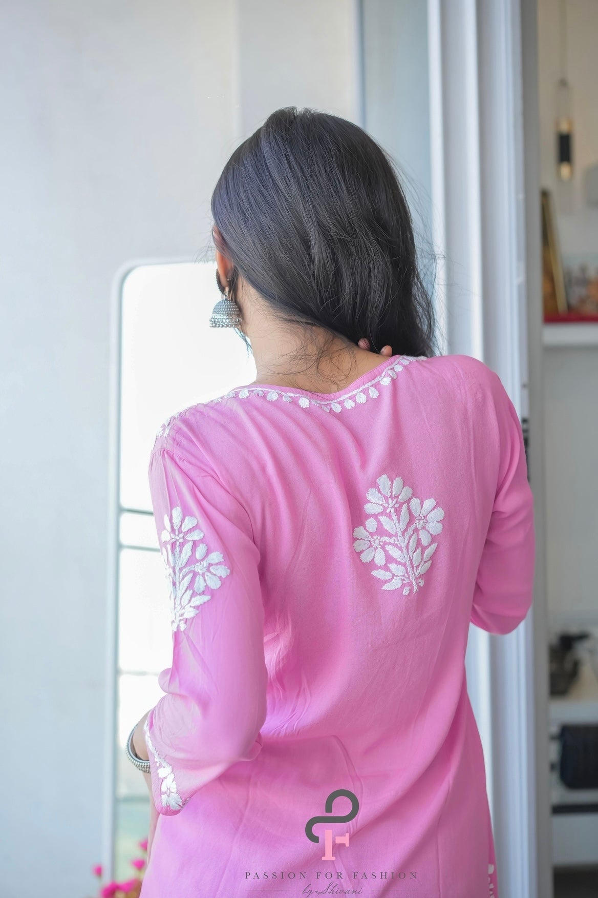 Blush Pink Rooh Short Chikan Kurta