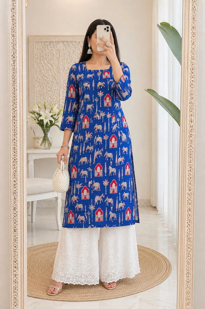 Blue Worli Rangriti Budget Kurta