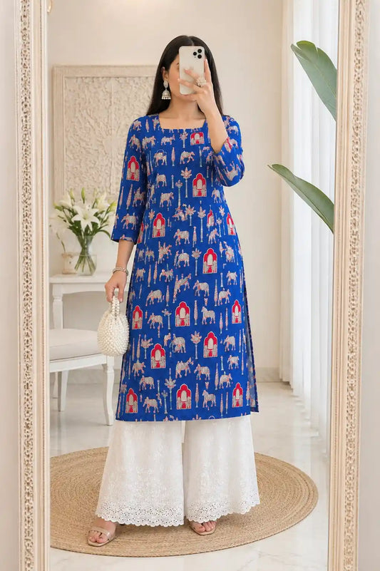 Blue Worli Rangriti Budget Kurta