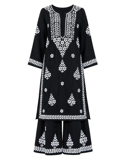 Twilight Black Meher Noor Chikankari Set