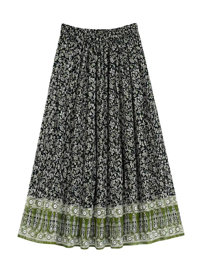 Kalamkari Black Jaipuri Twirl Skirt