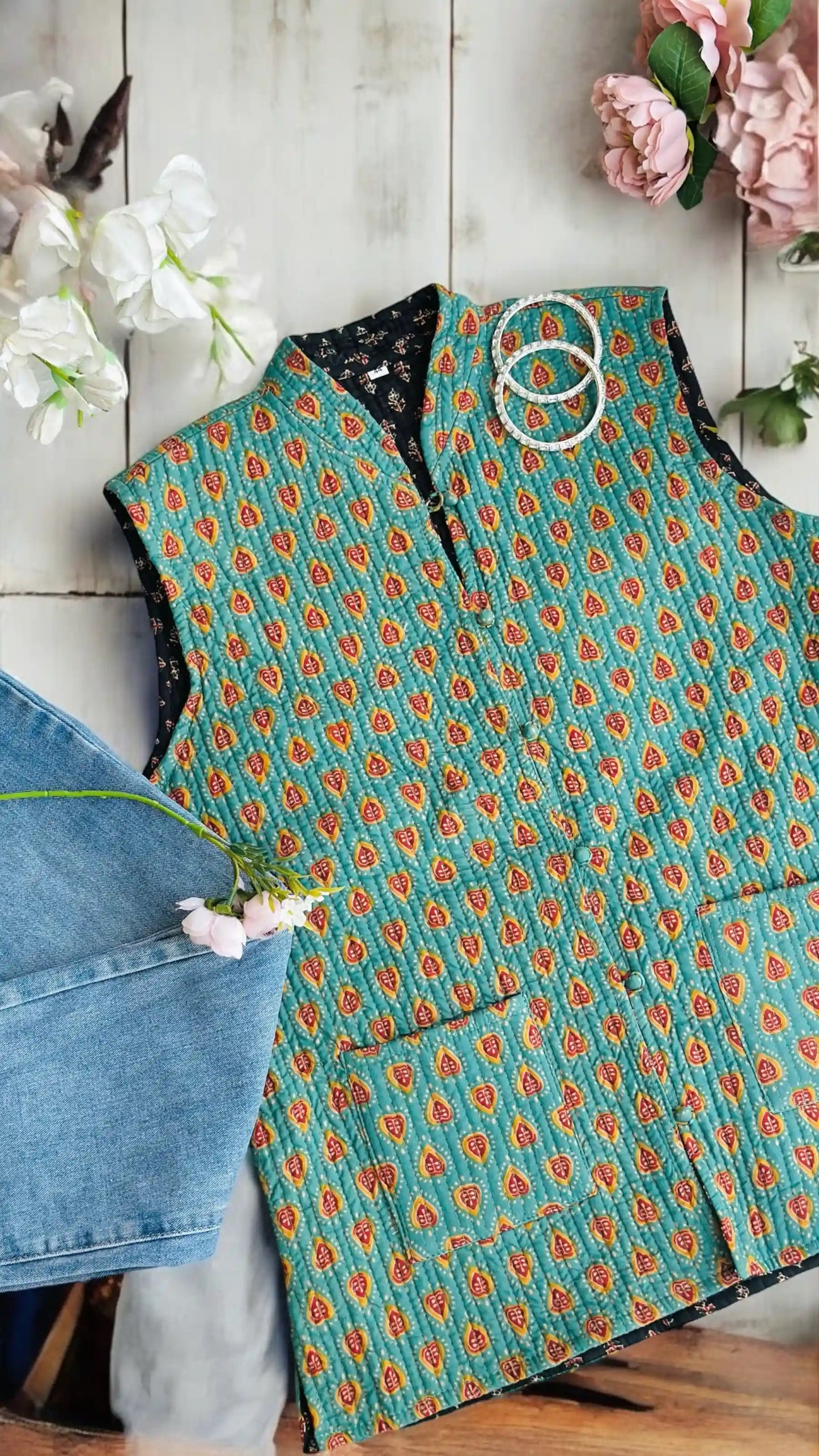Reversible Block Jaipuri Jacket
