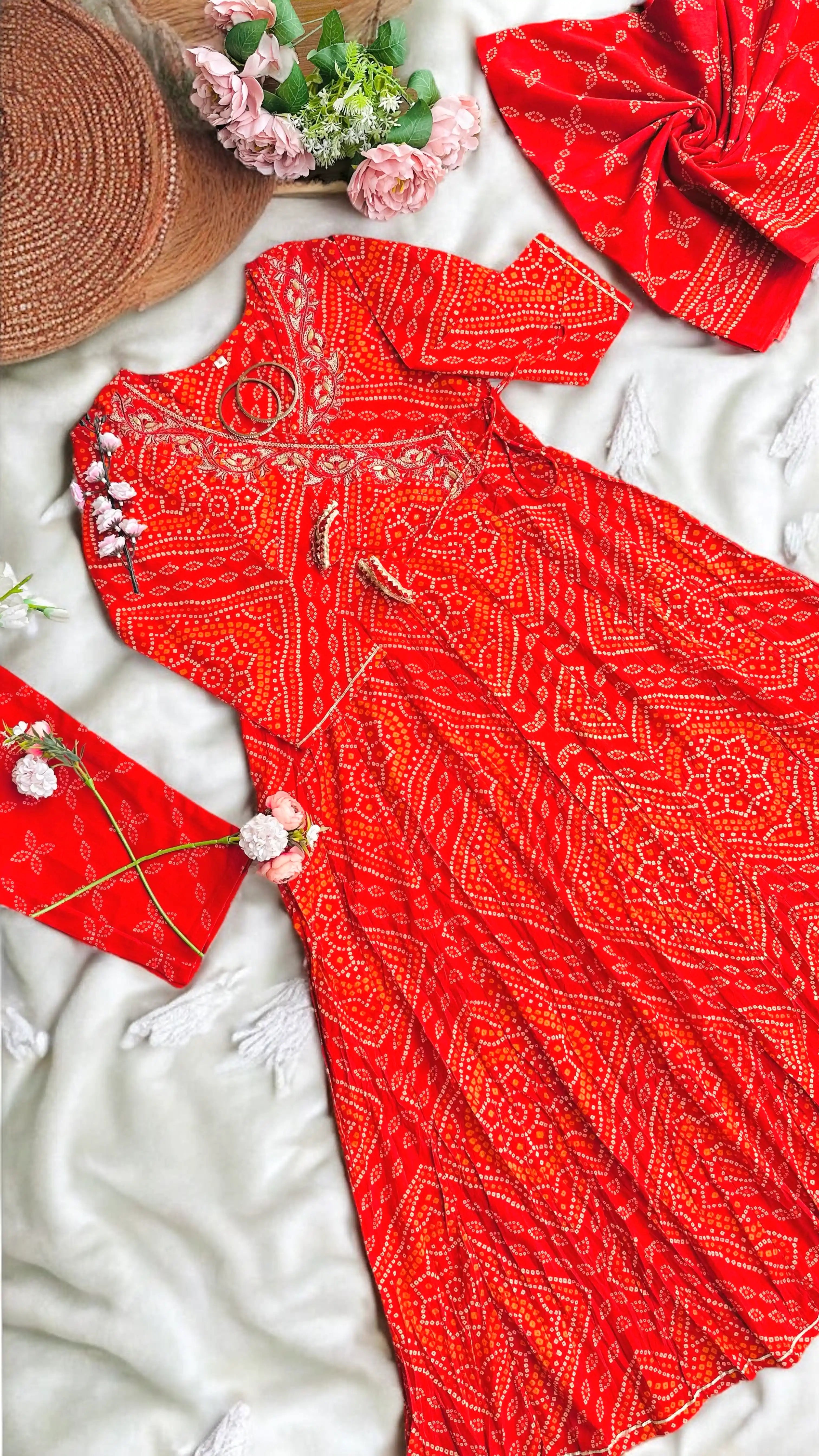Bandhani Gota Patti Suit Set
