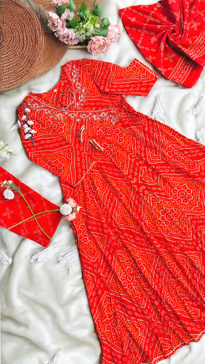 Bandhani Gota Patti Suit Set