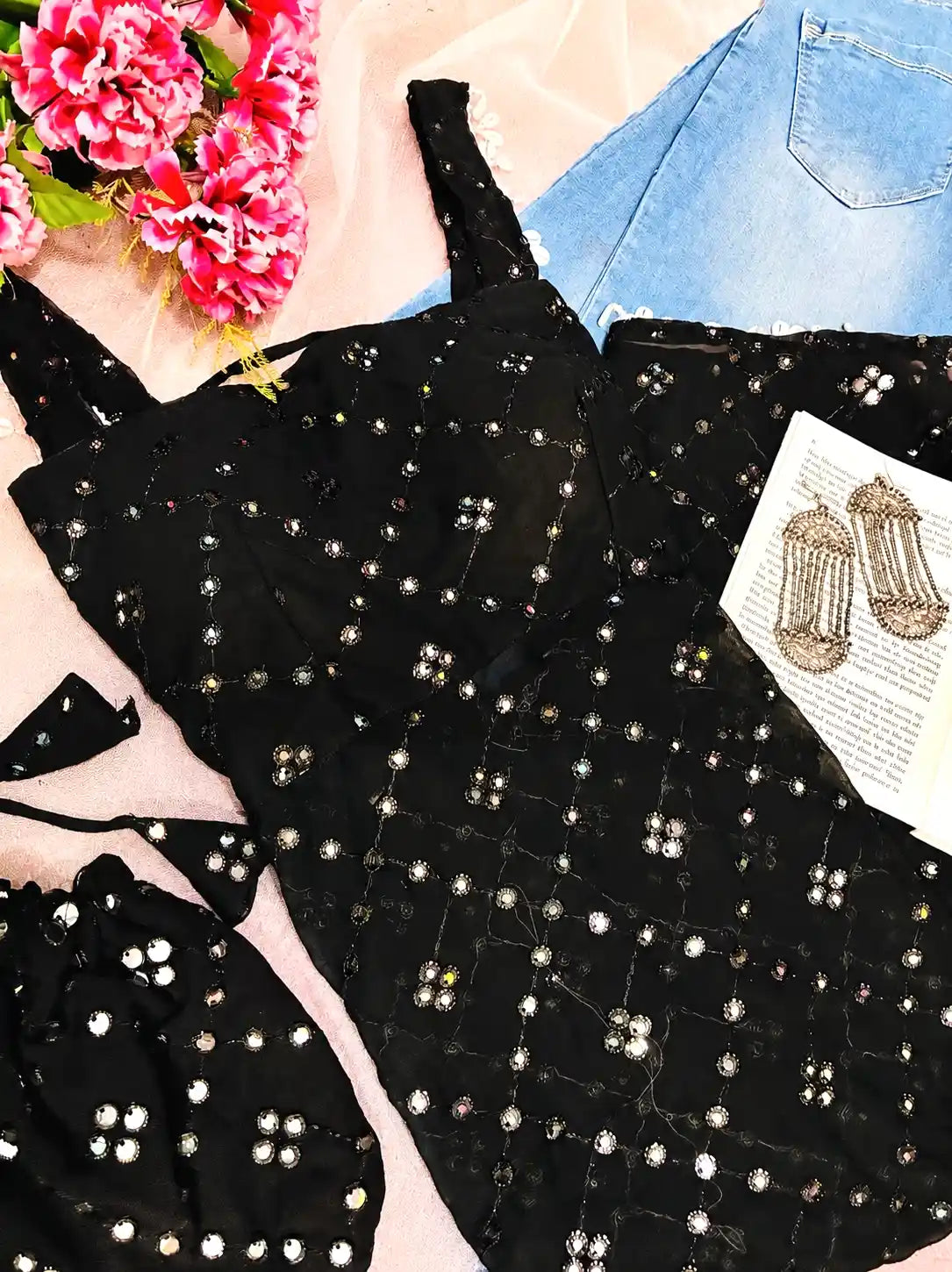 Upasna’s Black Embroidered Gulnaz Kurta