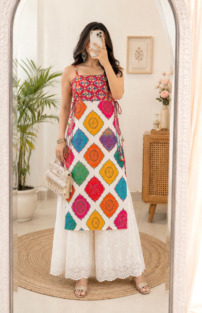 Boho Bloom Side-Tie Kurti
