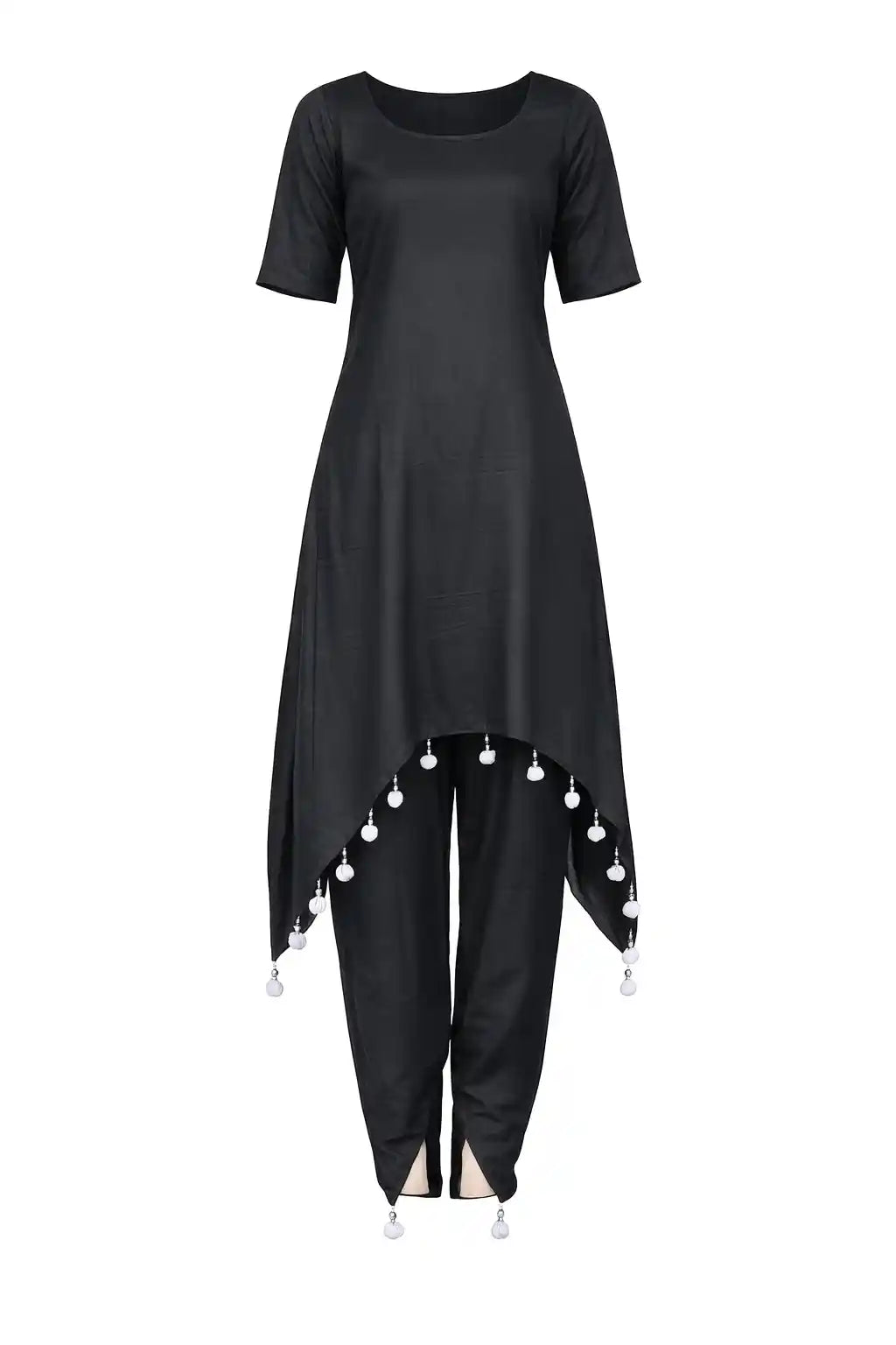 Moon Black Dhoti Coord Set