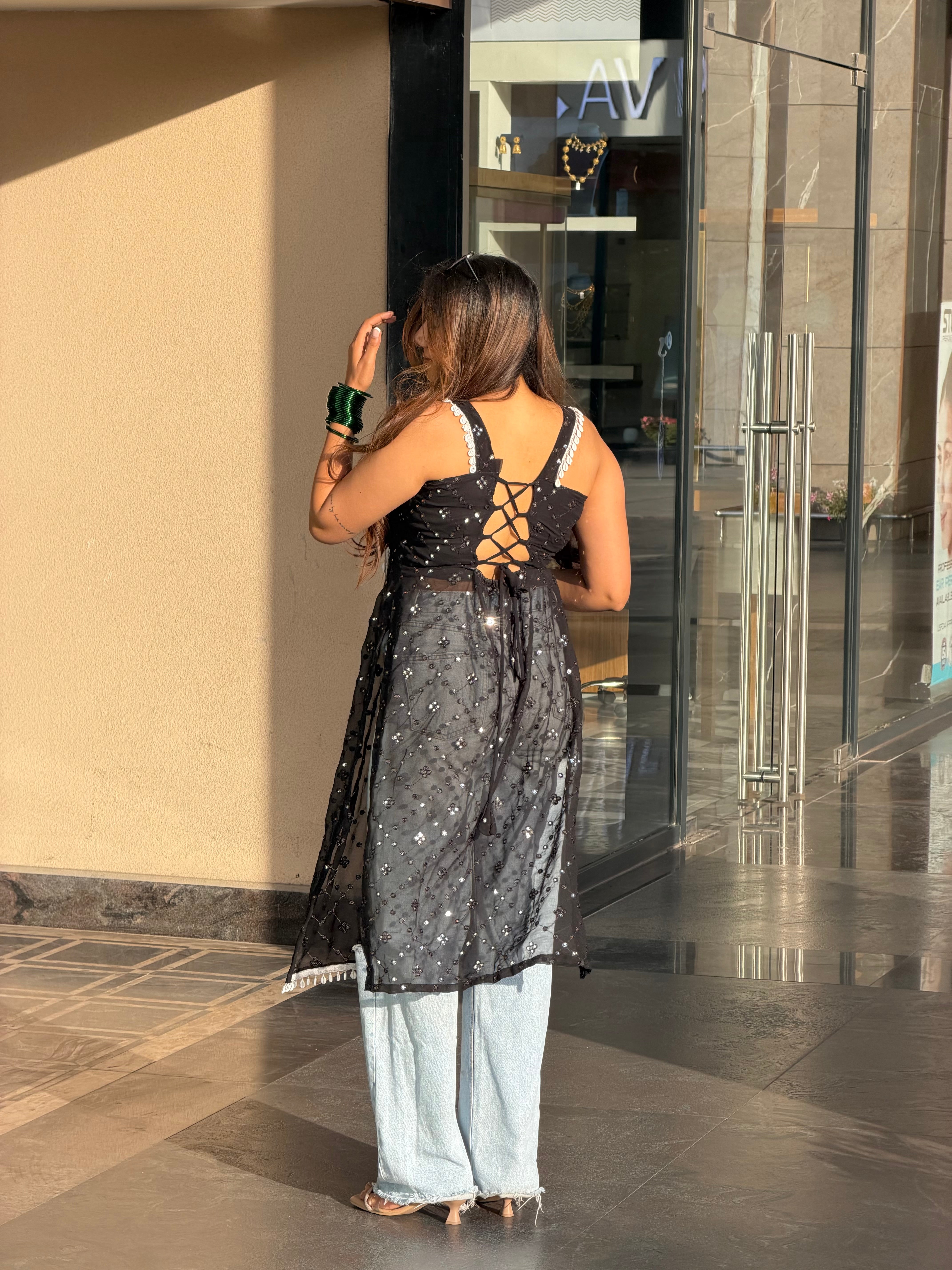 Muskan’s Mirror Embroidered Gulnaz Kurta