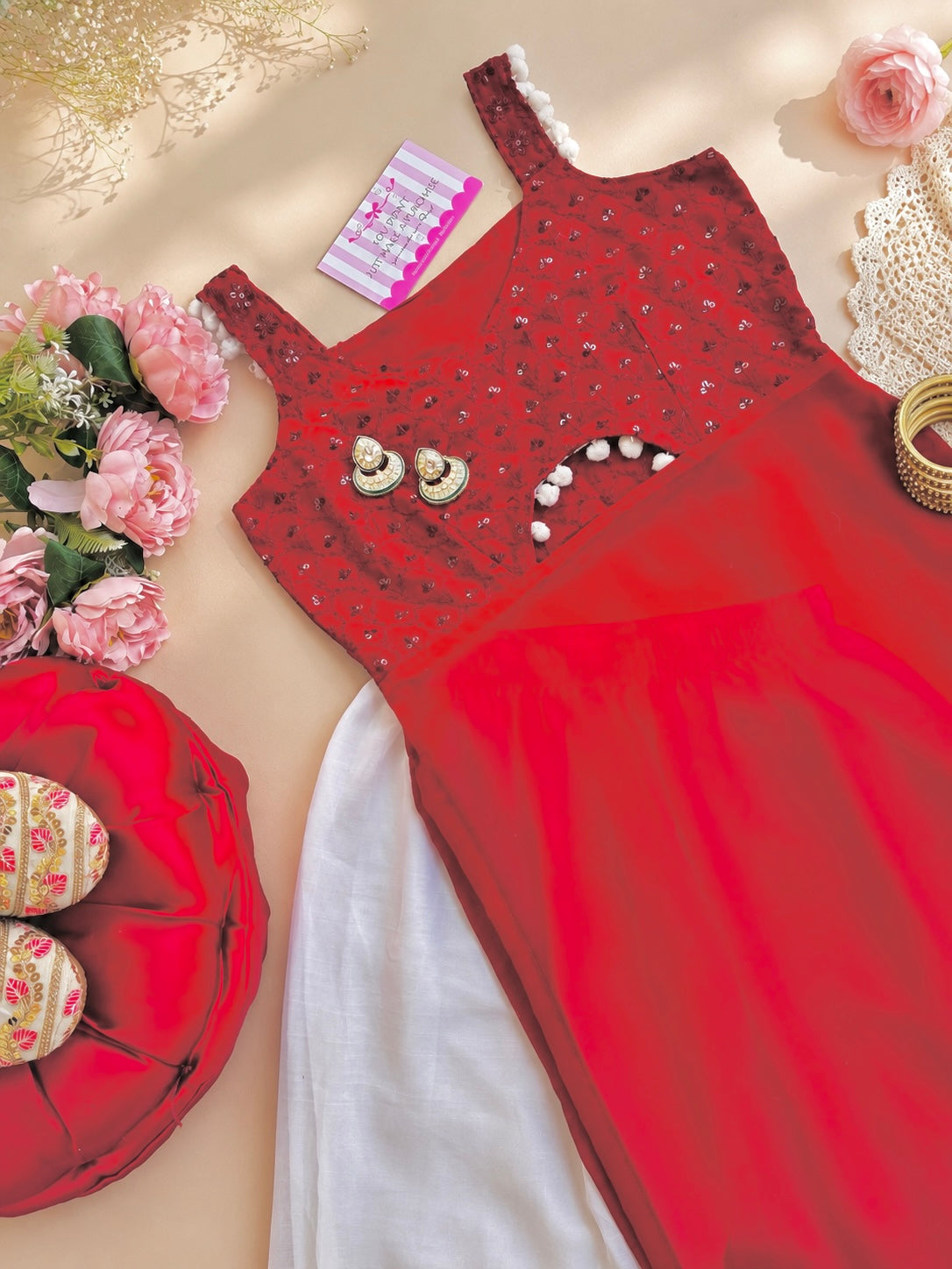 Rosey Maroon Embroidered Gulnaz Kurta