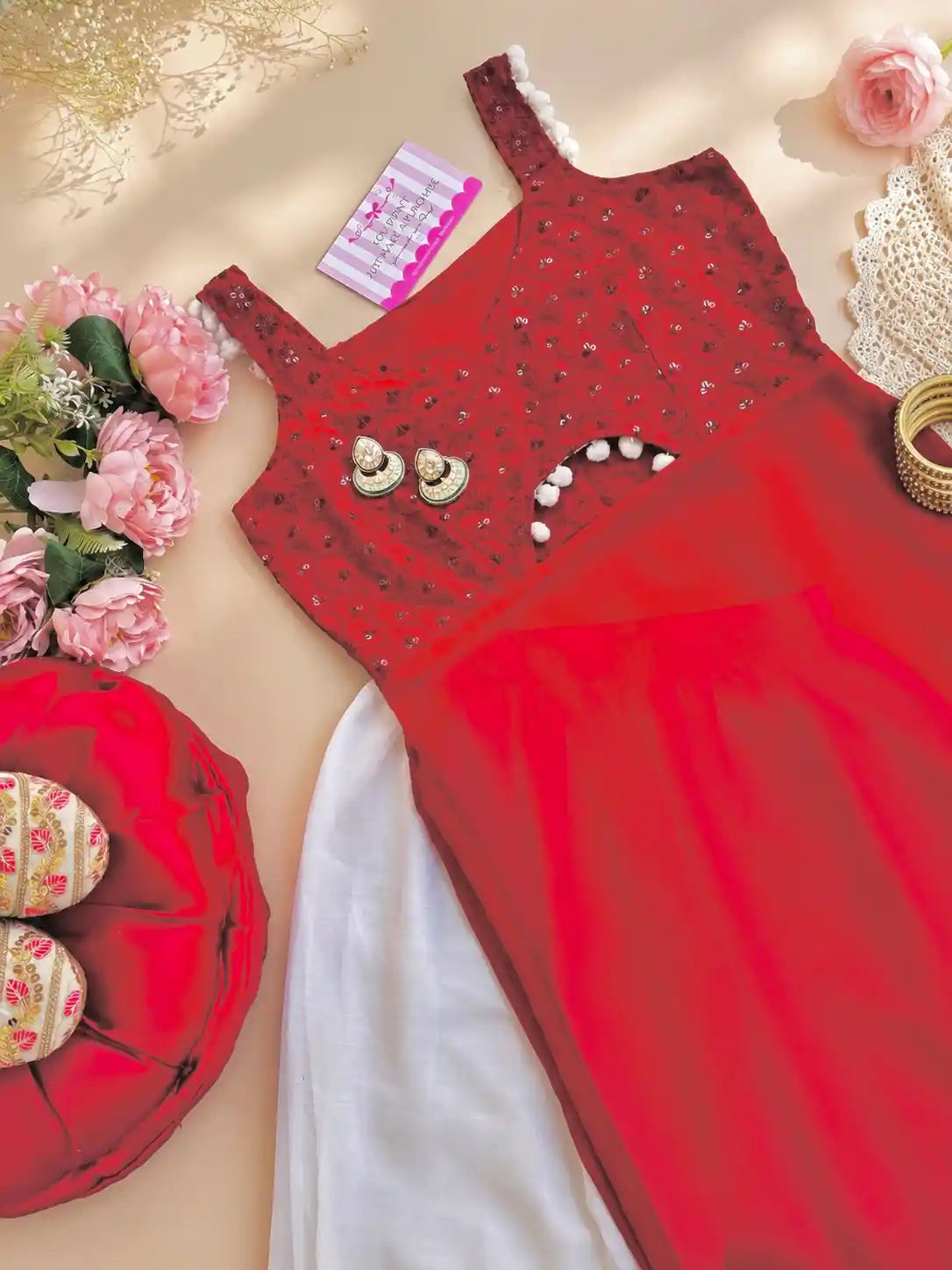 Rosey Maroon Embroidered Gulnaz Kurta