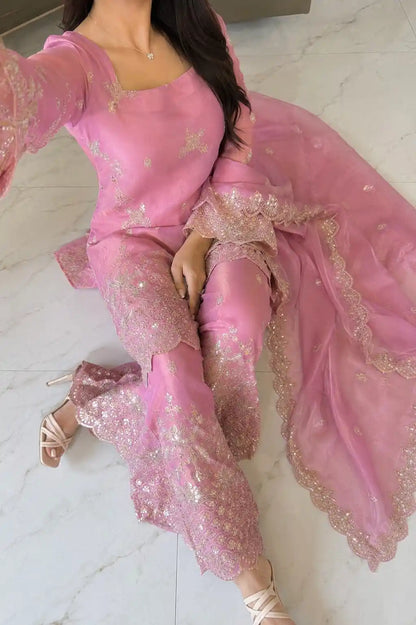 Blush Embroidered Meher Suit Set