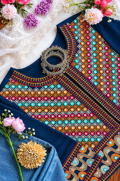 Rich Blue Embroidered Jacket