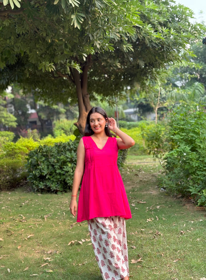Pink Farshi Salwar Suit Set
