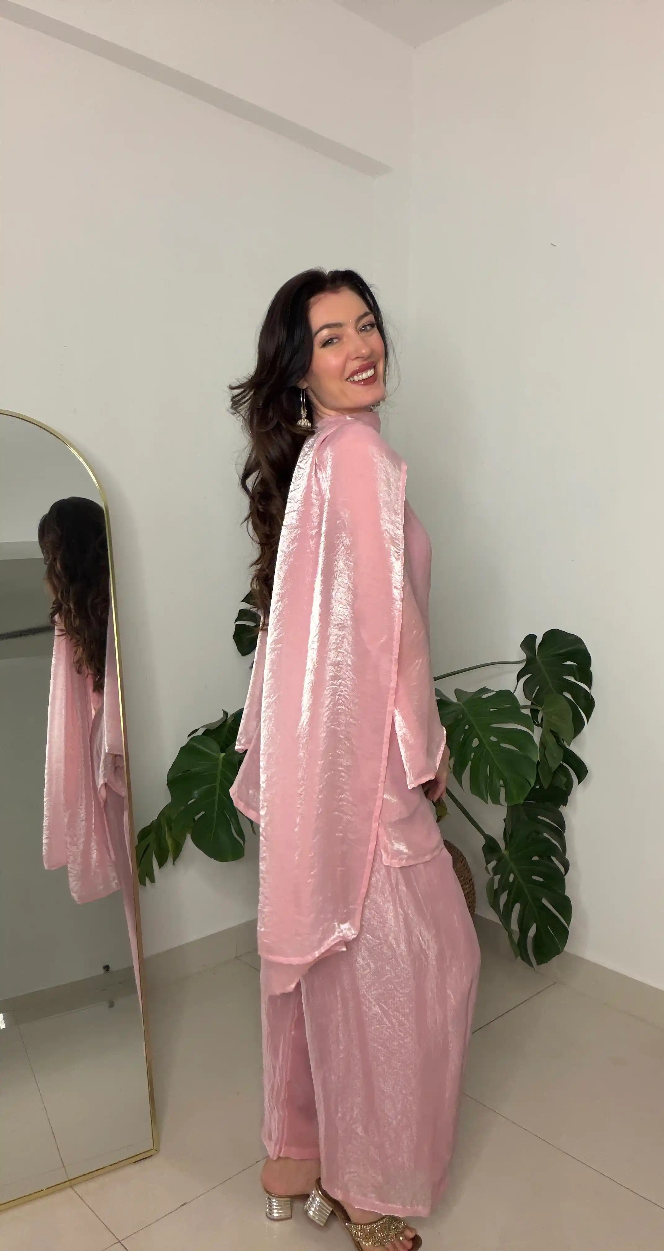 Blush Pink Back Tie Gulnaz Set