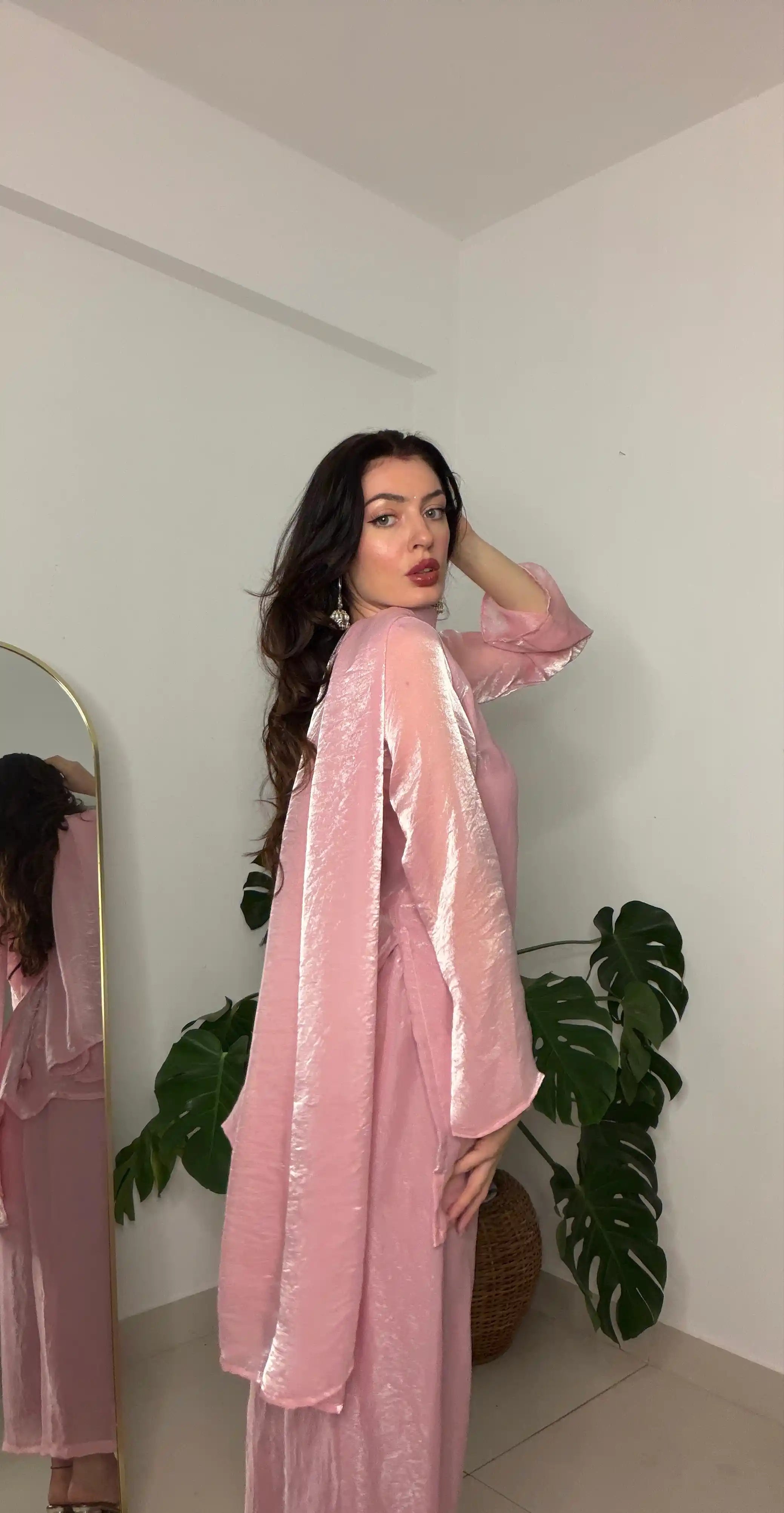 Blush Pink Back Tie Gulnaz Set