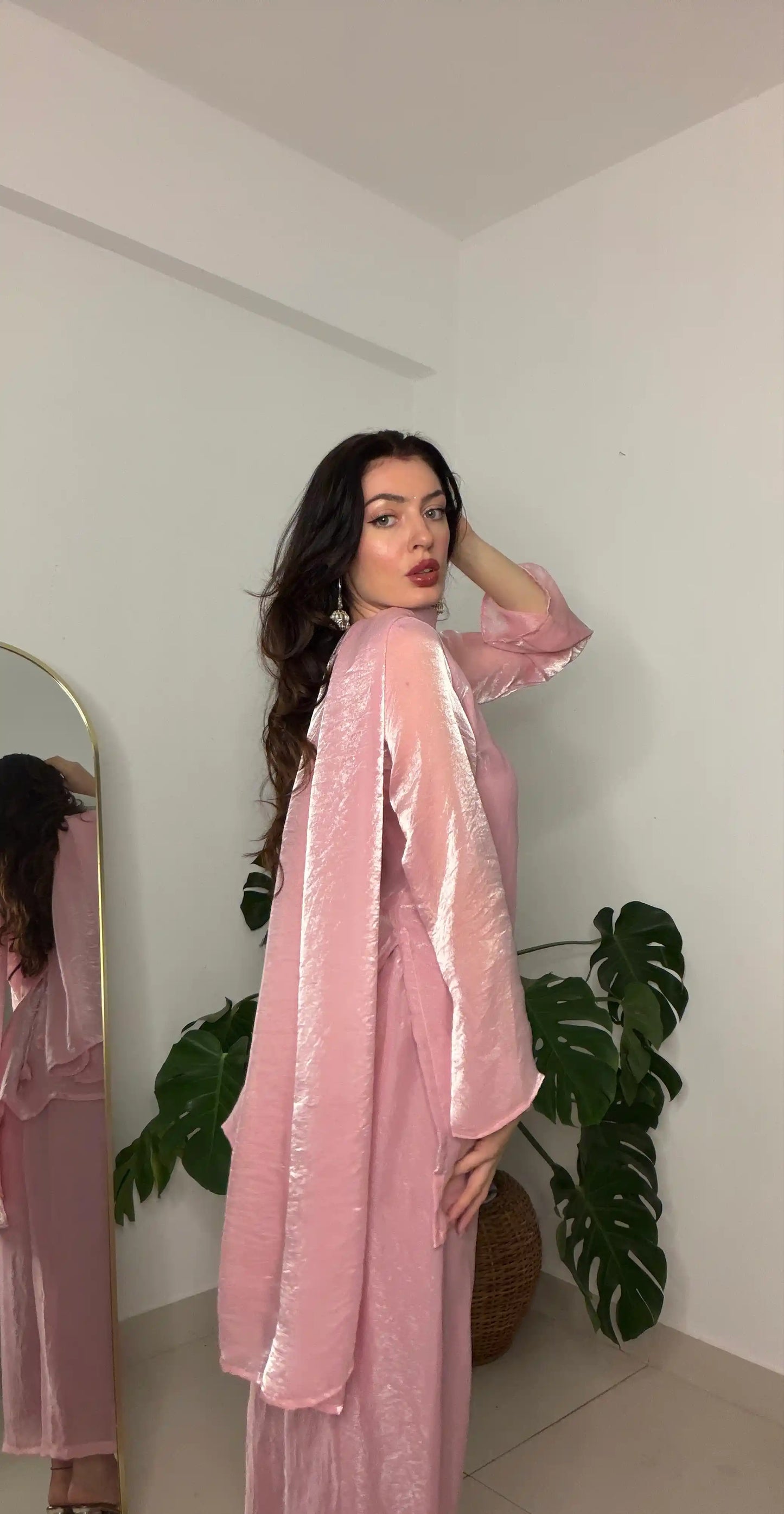 Blush Pink Back Tie Gulnaz Set