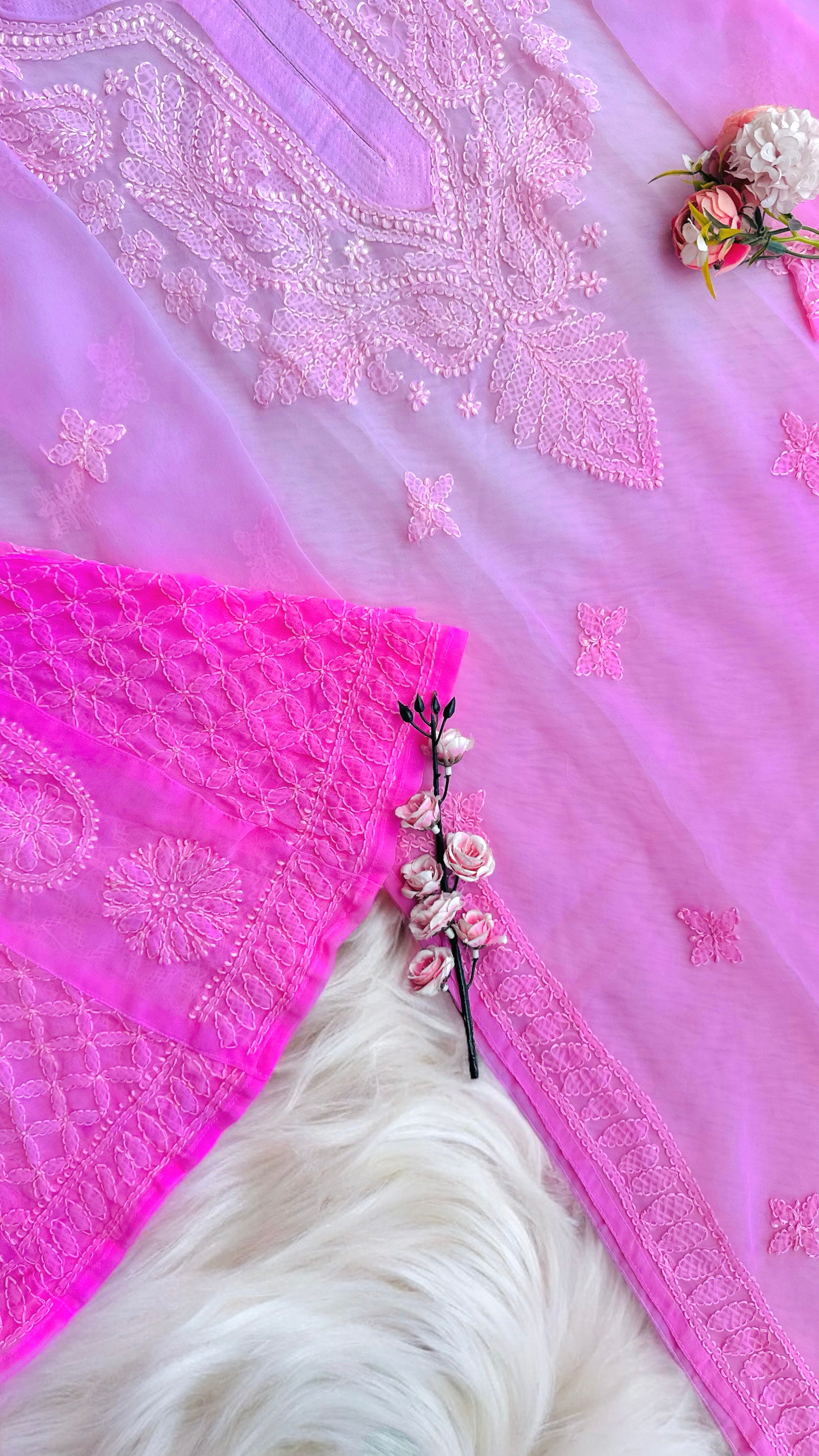 Blush Pink Nazakat Chikan Noor Set
