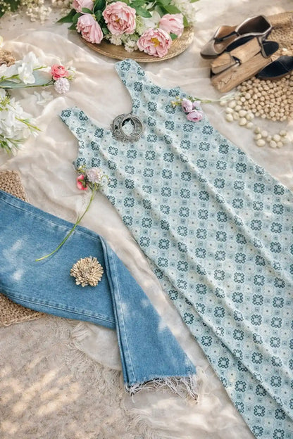 Grey Jaipuri Mulmul Kurta