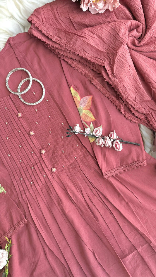 Rose Embroidered Meher Suit Set