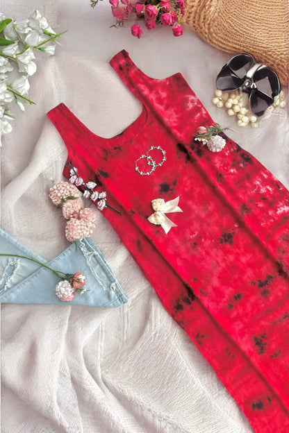 Red Tie Dye Kurta