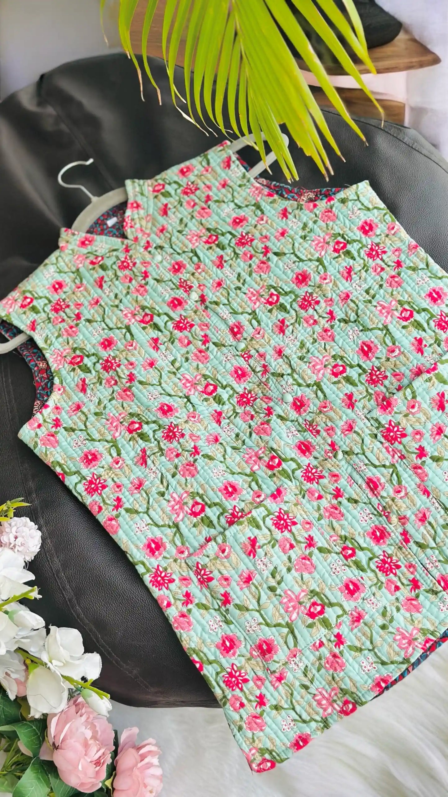 Green Floral Jaipuri Jacket