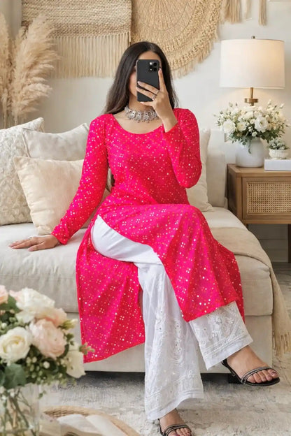 Prism Pink Mirror Gulnaz Kurta