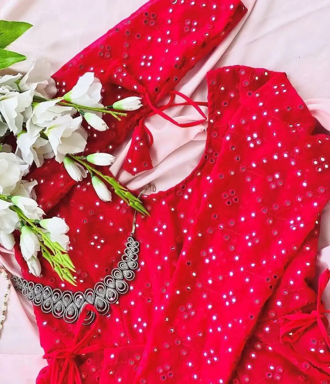 Hot Pink Mirror Gulnaz Anarkali - Passion for Fashion by Shivani