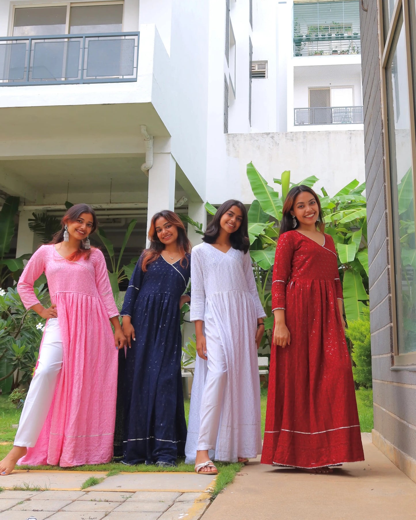 Blush Pink Gulnaz Slit Kurta Featuring "THE SHUKLA SISTERS"