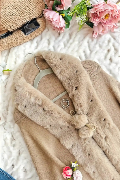 Soft Brown Fur Winter Cape