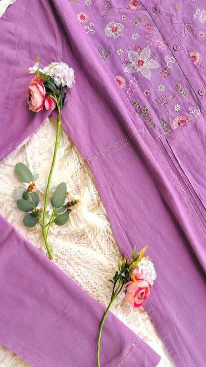 Lilac Embroidered Meher Suit Set