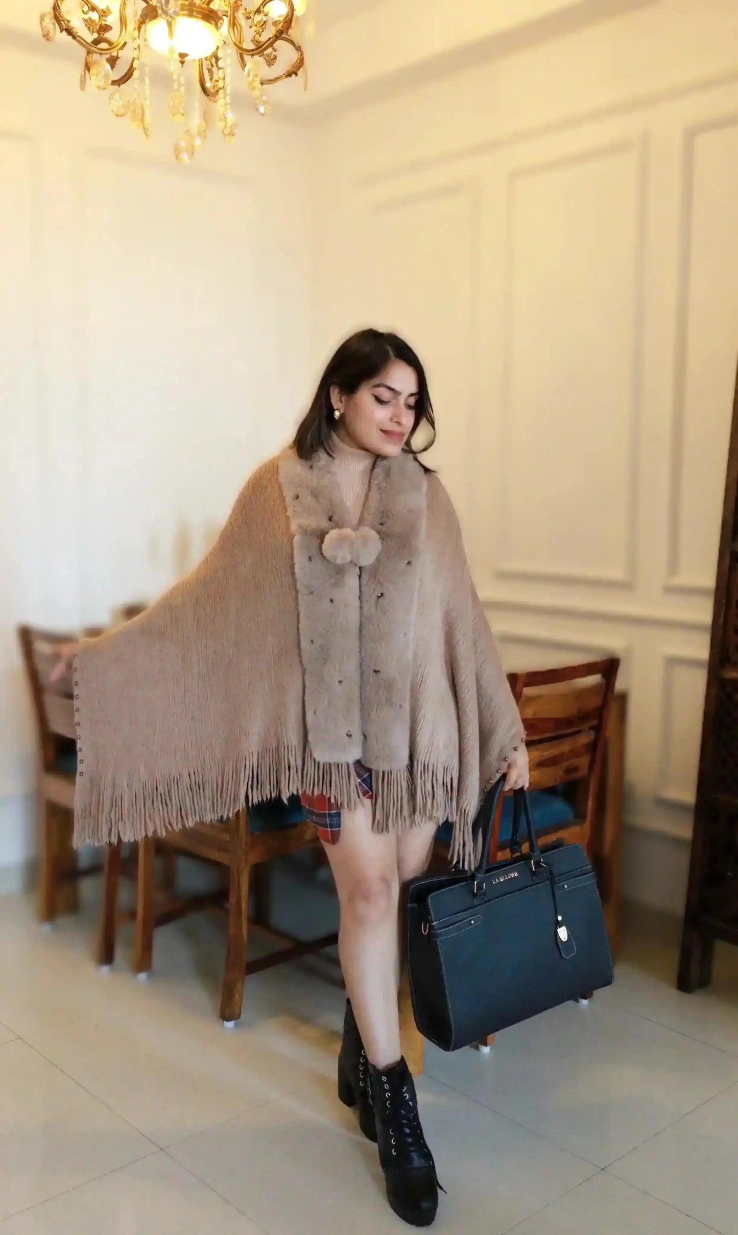 Soft Brown Fur Winter Cape