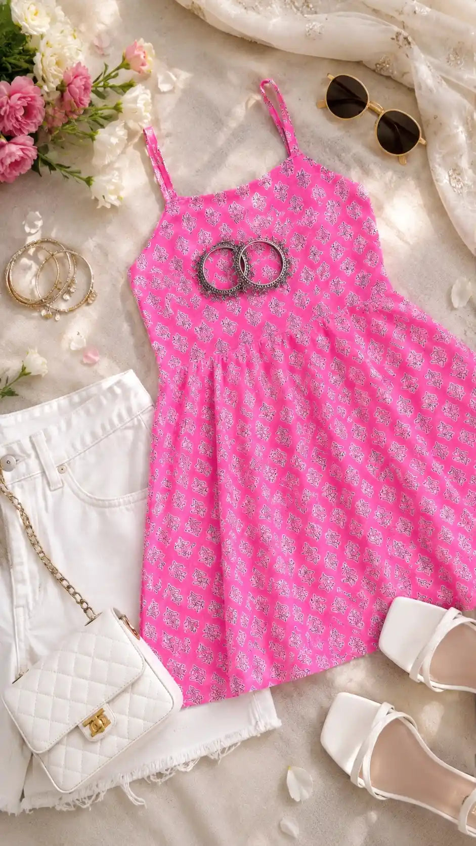 Pretty Pink Jaipuri Short Top