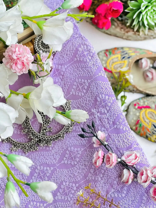Rosebloom Lilac Embroidered Gulnaz Kurta - Passion for Fashion by Shivani