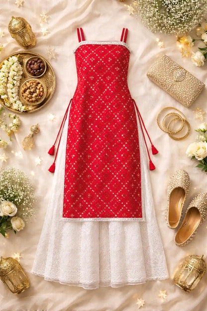 Designer Maroon Embellished Gulnaz Kurta
