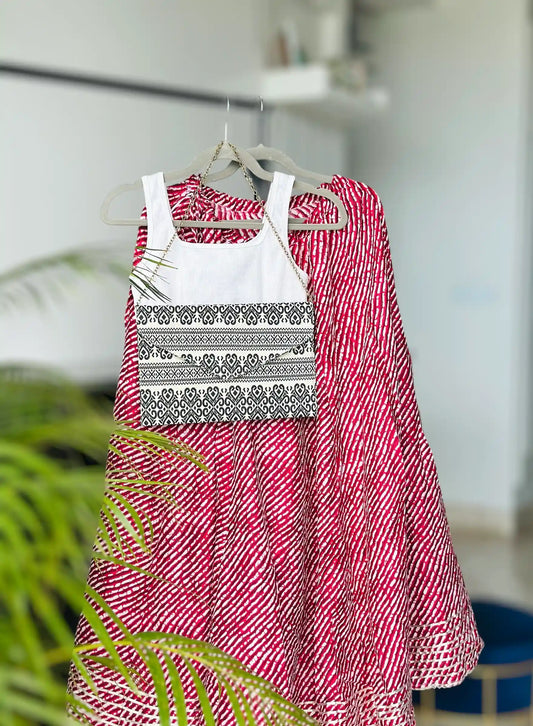 Magenta Lehriya Jaipuri Twirl Skirt - Passion for Fashion by Shivani