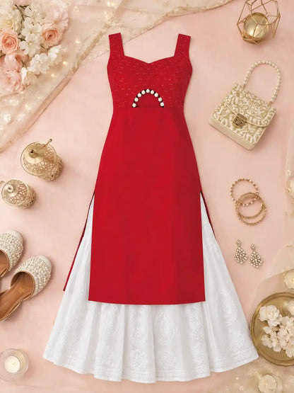Rosey Maroon Embroidered Gulnaz Kurta
