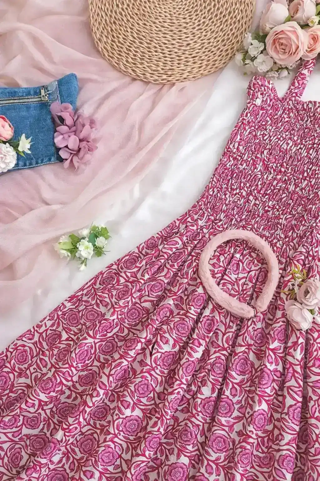 Jaipuri Pink Smoky Twirl Dress
