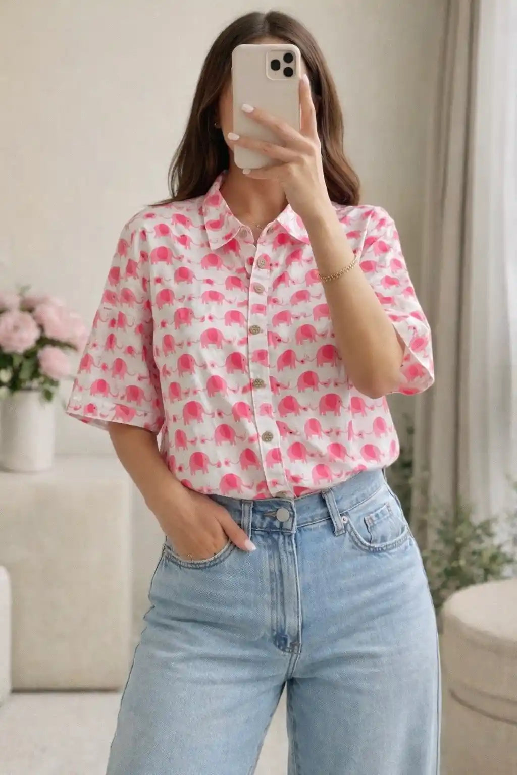 Cute Elephant Jaipuri Shirt