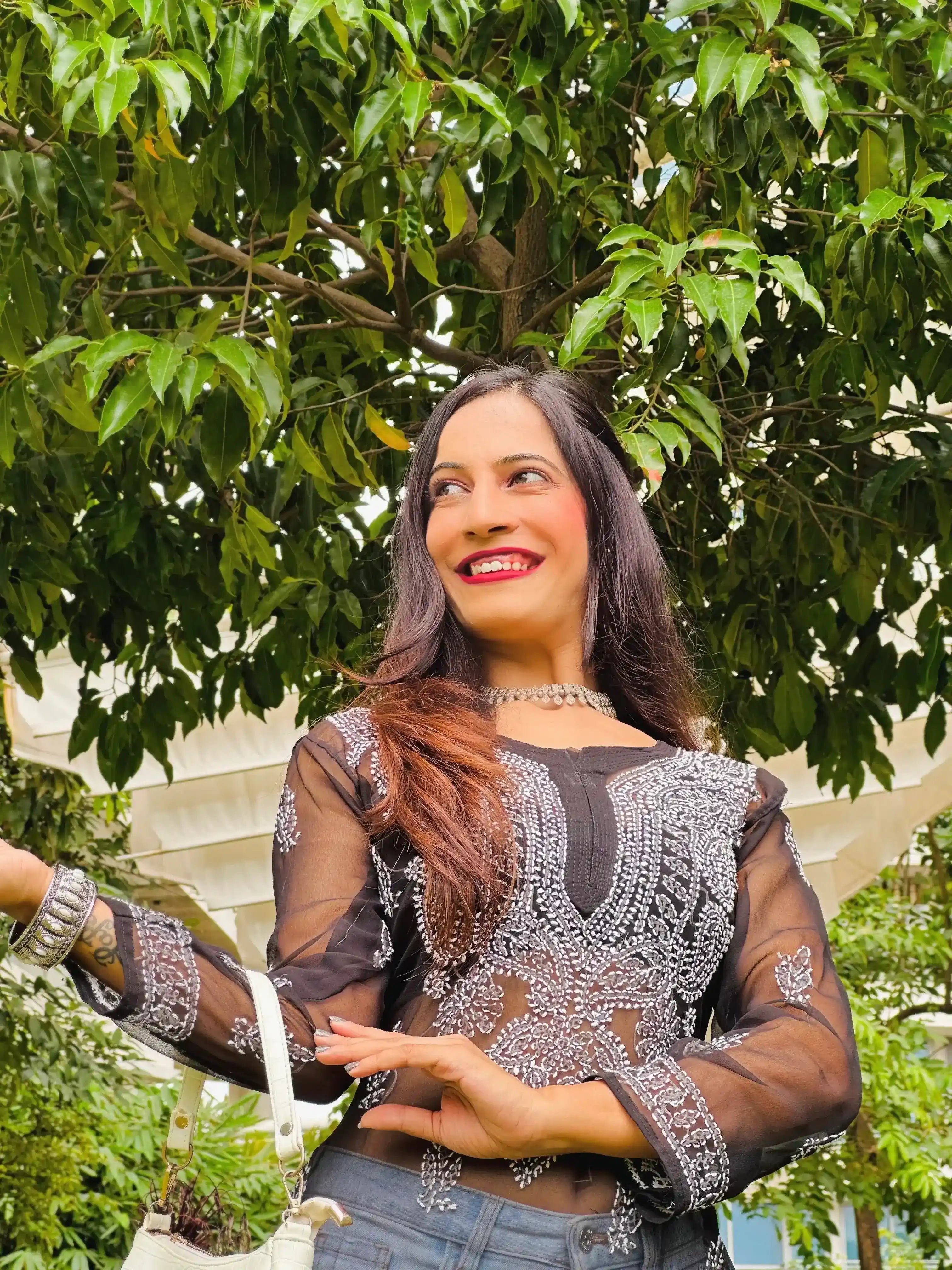 Classic Black Noor Chikan Kurta