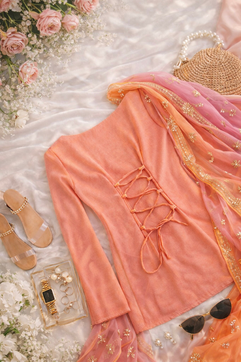 Peach Kareena Gulnaz Suit Set