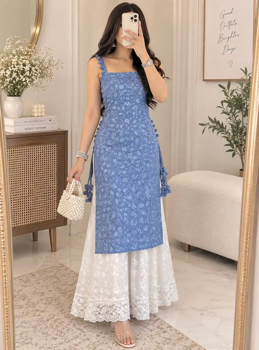 Embroidered Blush Grey Gulnaz Kurta