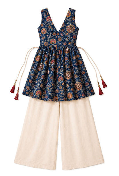 Blue Kalamkari Gulnaz Short Kurta