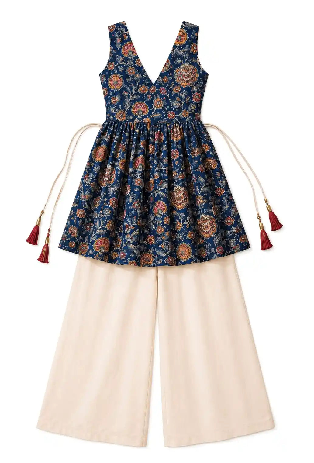 Blue Kalamkari Gulnaz Short Kurta