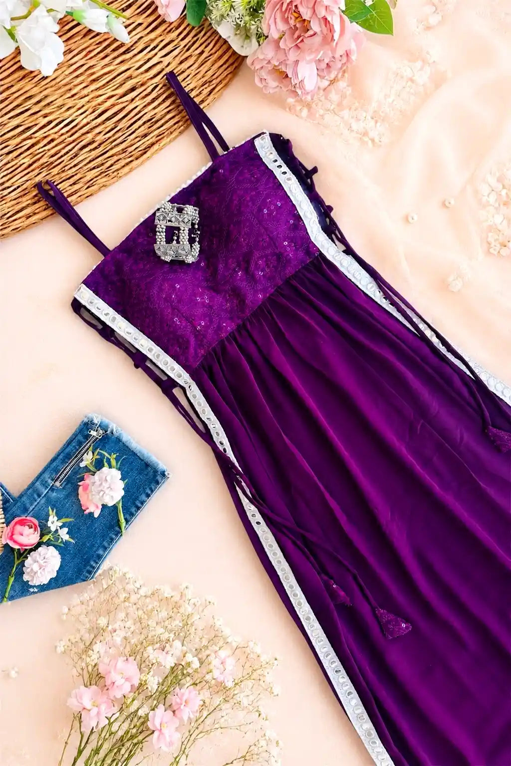 Rosy Wine Gulnaz Embroidered Kurta