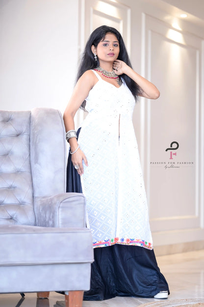 Dreamy White Embroidered Gulnaz Kurta