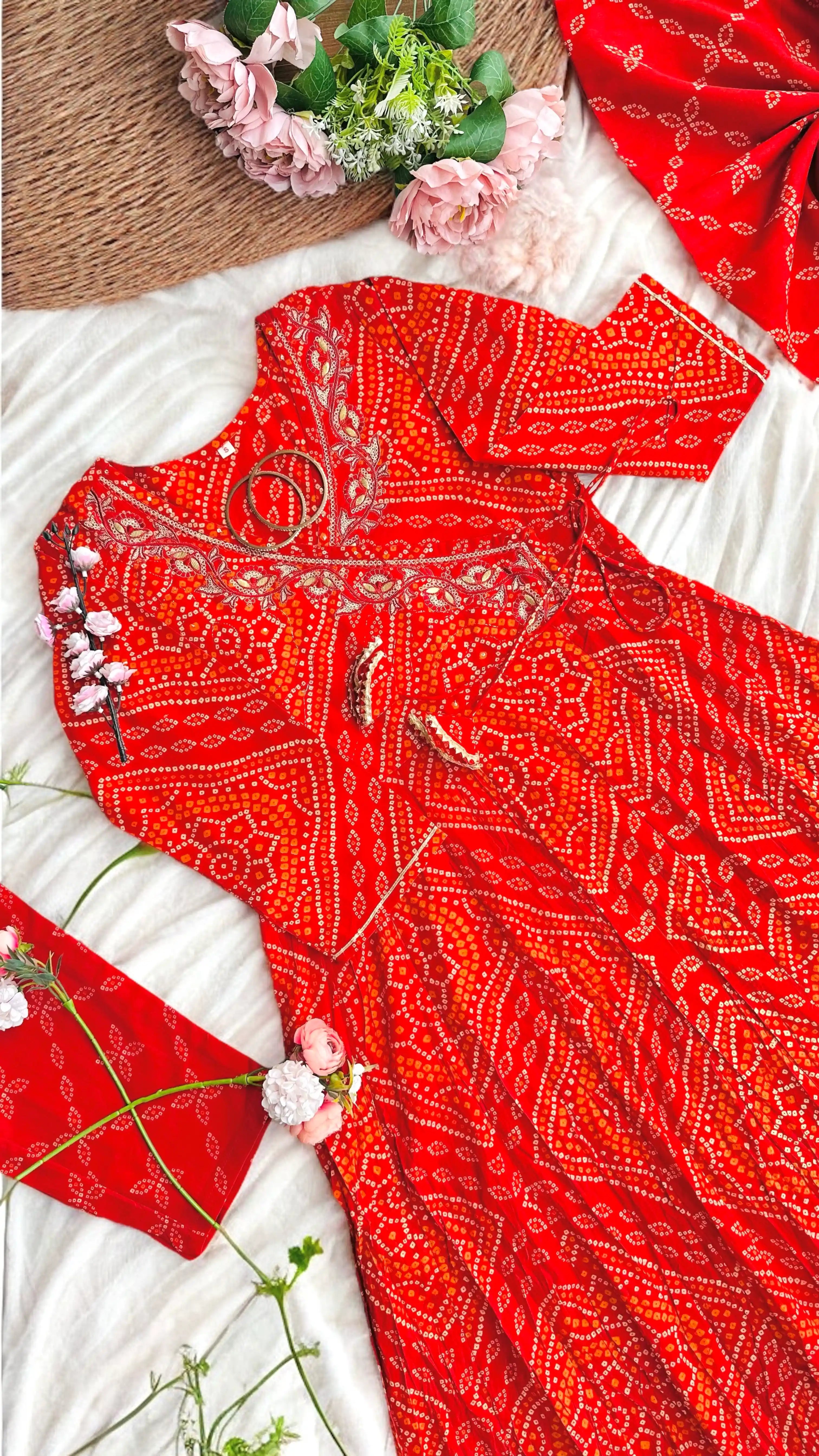 Bandhani Gota Patti Suit Set