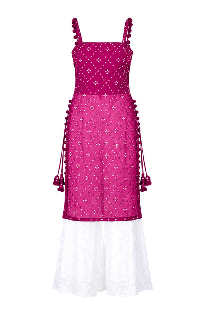Shimmer Wine Embroidered Gulnaz Kurta
