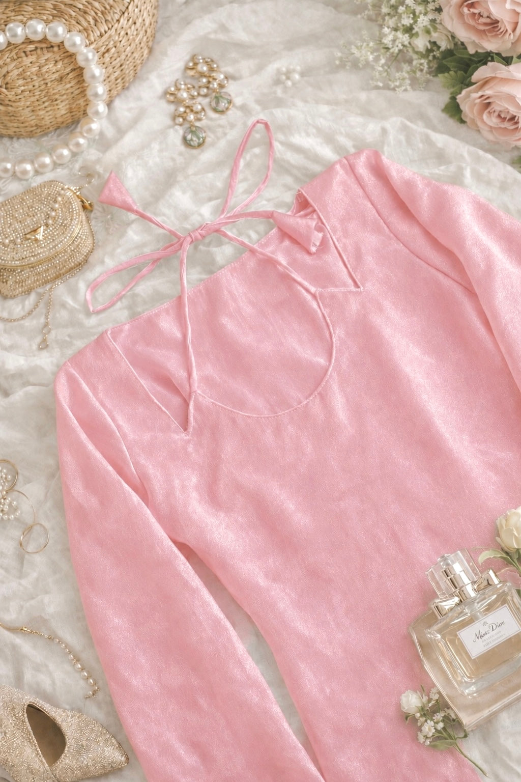 Pink Tie Back Gulnaz Set