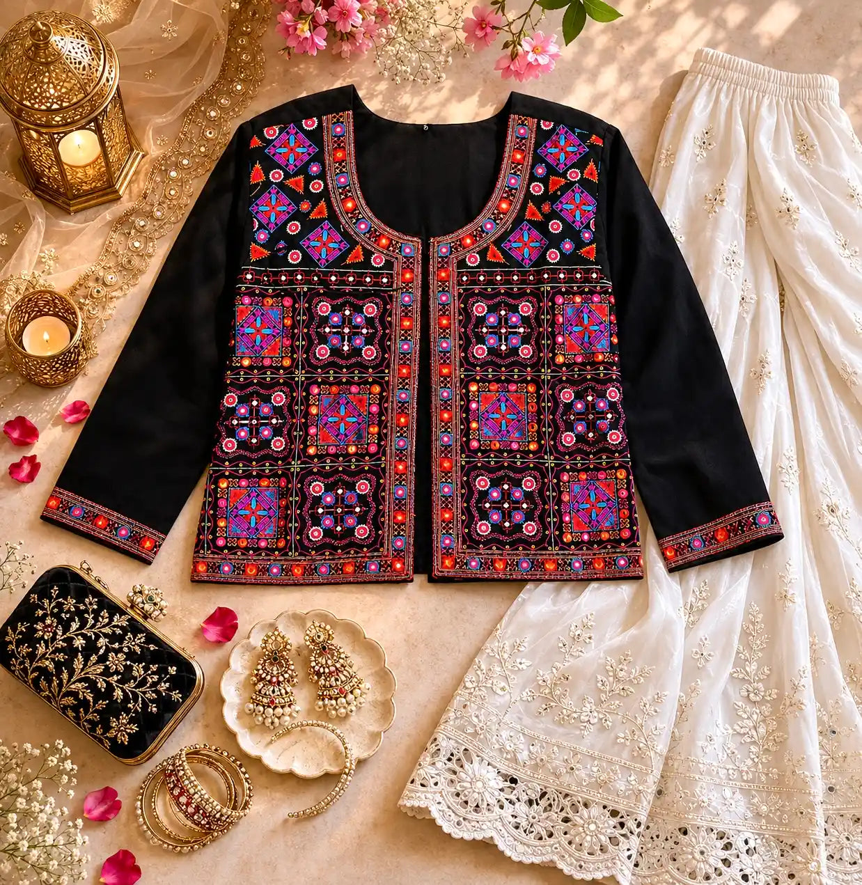 Multi Jaipuri Embroidered Jacket