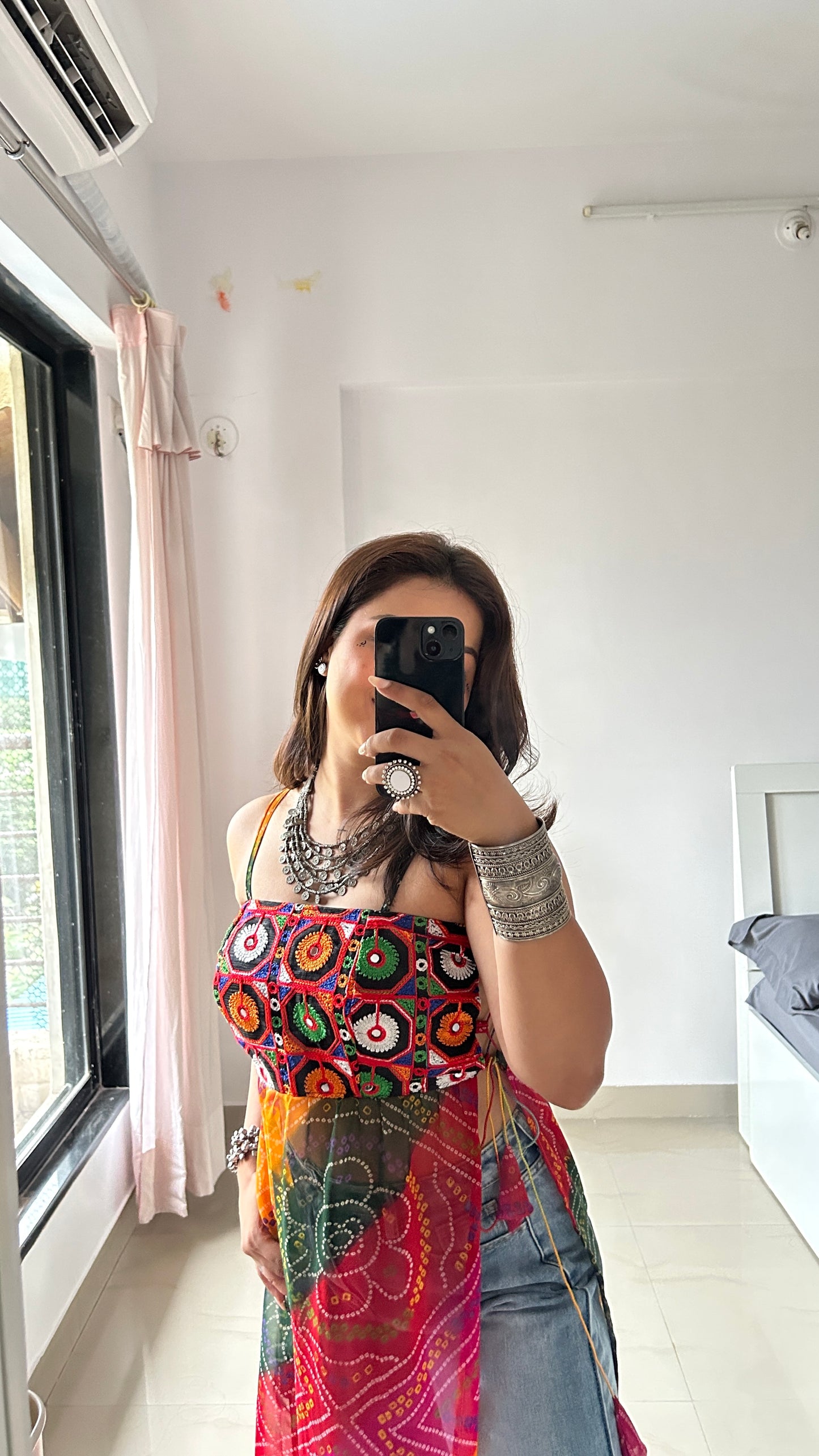 Ayesha’s Boho Bloom Bandhej Tie Kurti